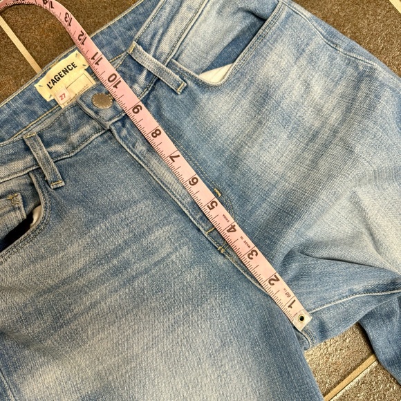 L'AGENCE Bell High Rise Flare Denim Jeans Ashford Wash Light Blue 27 - Picture 11 of 16